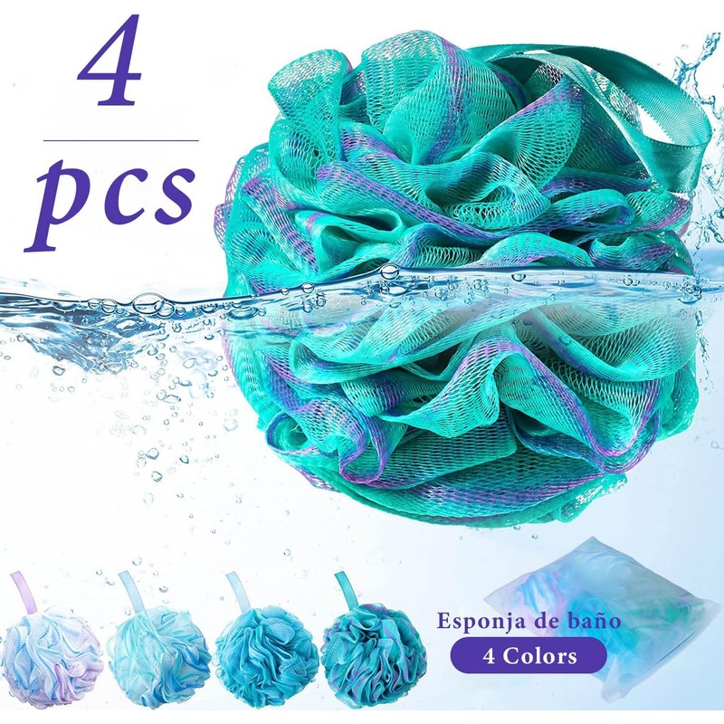Juego de 4 Esponjas de Baño Extra Grandes de 75g