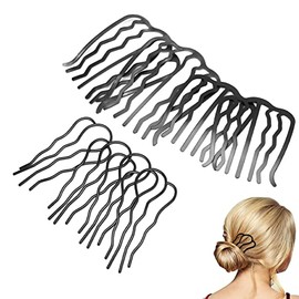 ZJchao 8Pcs Clip de horquilla para el cabello Vintage para Mujeres, Revestimiento Negro de Metal Peines Laterales para el Cabello Elegantes en Forma de U