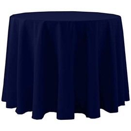 Ultimate Textile Cotton-Feel 108-Inch Round Fine Dining Tablecloth Deep Royal Indigo
