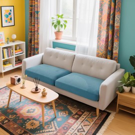 Hokway Stretch Couch Cushion Slipcovers Reversible Cushion Protector Slipcovers Sofa Cushion Protector Covers(Smokyblue,Small-2PC)