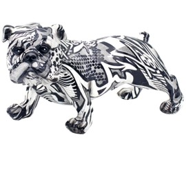 Lesser & Pavey Monochrome graffiti art design standing English Bulldog ornament figurine