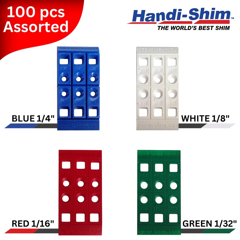 Handi-Shim Heavy Duty Reusable Plastic Construction Shims for Spacing, Leveling,