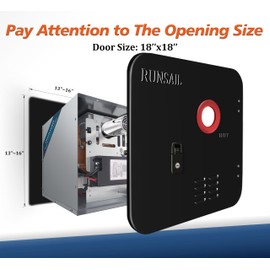 RUNSAIL® RV Tankless Water Heater Door,18 x 18 Inches Black Door Kit, Only Suitable for RUNSAIL RV Doorless Water Heater