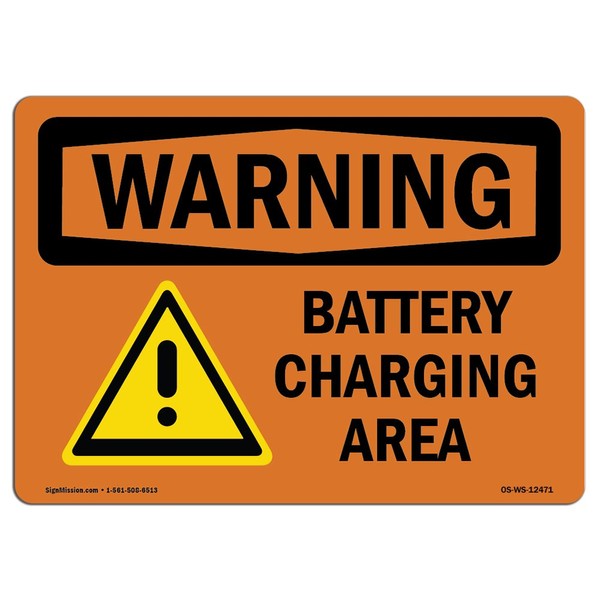 OSHA Waring Sign - Battery Charging Area | Aluminum Sign