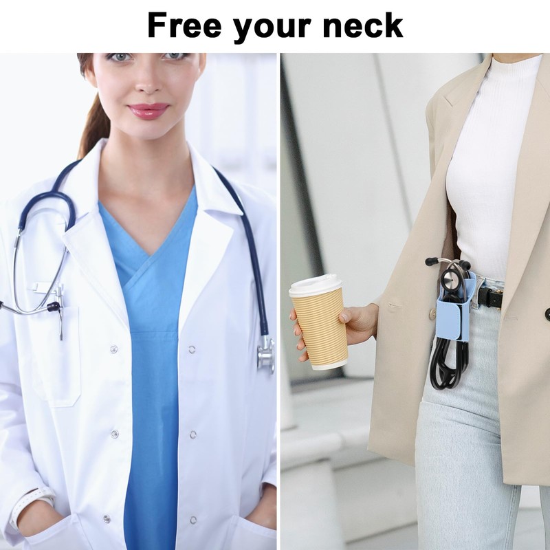 Beautyflier PU Leather Stethoscope Holder with Clip for All Models: