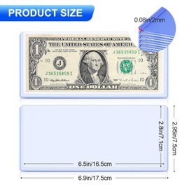 30 Pack Dollar Bill Sleeves, 6.8x2.9 Inch Clear Currency Sleeves - Hard Plastic Waterproof Money Holders for Cash, Paper Money & Collectible Bills