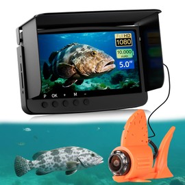 Underwater Fishing Camera Infrared Night Fishing Camera 5-inch HD Screen Equipped with 66-Foot About 20 Meters Cable 10000mah 10 Hours Battery Life for Ice Lake Sea Boat Kayak Fishing Fish Finder