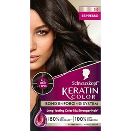 Schwarzkopf Keratin Color Permanent Hair Color Cream, 3.0 Espresso