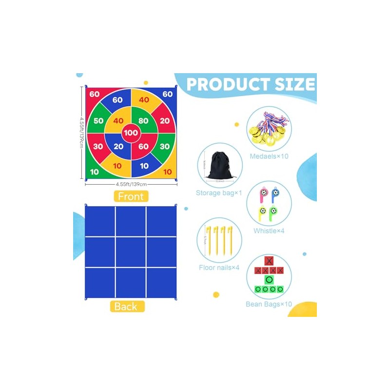 Giant Tic Tac Toe Bean Bag Toss Outdoor Games Double-Sided