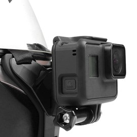 EMNIMQ Motorcycle Helmet Strap Full Face Front Chin Mount for GoPro Hero/Yi/DJI Sports Action Camera (Black)