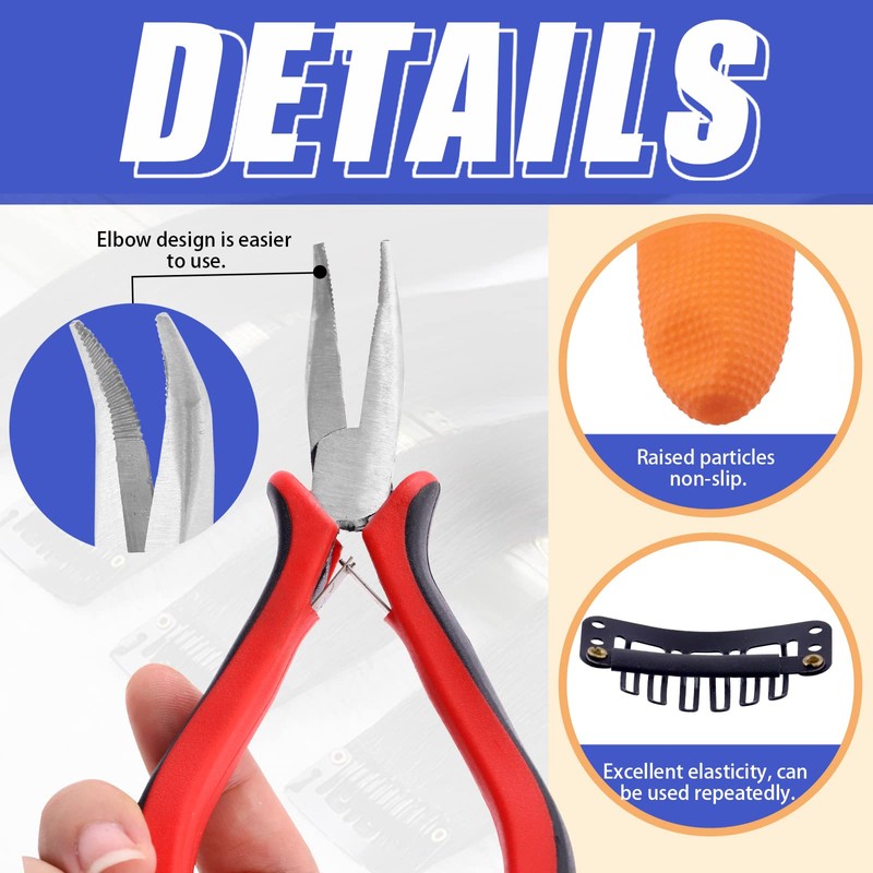 Glarks 574Pcs Hair Extension Tools Kit Including 4 Colors Micro