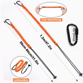 GZqiancang Pack of 3 Tool Lanyard, Retractable Tool Rope with 3 Carabiners for Screwdrivers, Measuring Tools, Pliers, Wrenches