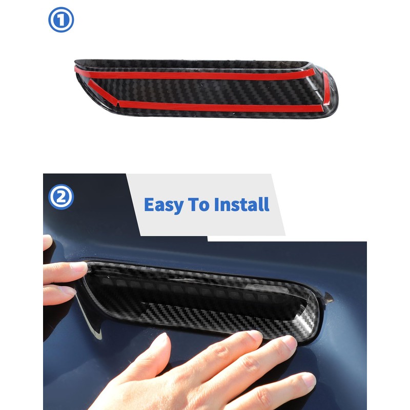 DSWSQ 2pcs Hood Scoop Vent Cover Trim Bezel Ring Compatible