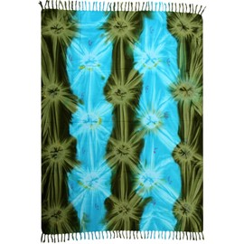 Sarong Beach Towel Pareo Wrap Skirt Blue Green Batik Sar03
