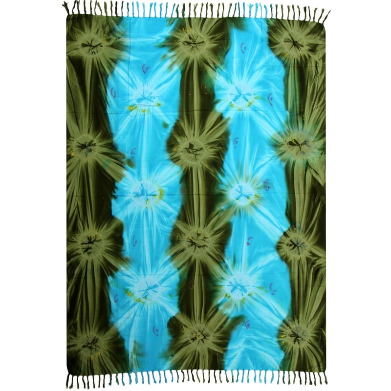 Sarong Beach Towel Pareo Wrap Skirt Blue Green Batik Sar03