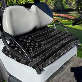 Yewattles USA American Flag Printed Golf Cart Seat Towel Cover 50 x 30.9 Inches Durable Stain Resistant Universal Club Car Seat Protector 2 Passenger Easy to Install