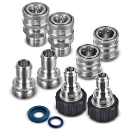 ESSENTIAL WASHER Pressure Washer Hose Quick Connect Kit - M22 14mm to 3/8' Male-Female Adaptor, Includes 2 x M22 14mm Plugs & 2 x Garden Hose Plugs with QC