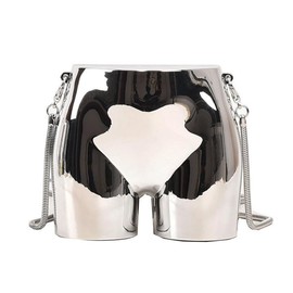 Huwzder - Bolso de mano de noche con diseño de bolso de mano de acrílico plateado para mujer, bolso de hombro único, plateado, Bolsa de glúteos