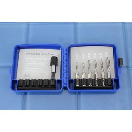 TMAX M2 6 pc Combination Drill and Tap Set with 1/4 Inch Quick Change Adapter (Sizes 6-32 to 1/4-20)