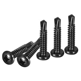 DTGN #14x1-1/4" Pan Head Self Drilling Screws - 25Pack - Black Oxide 410 Stainless Steel Phillips Drive Self Tapping Sheet Metal Screws