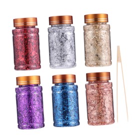 Outanaya Nail Art Gold Foil with Tweezer Color Glitter Paillette Stickers for Women Easy Application for DIY Nail Decor for Natural Artificial