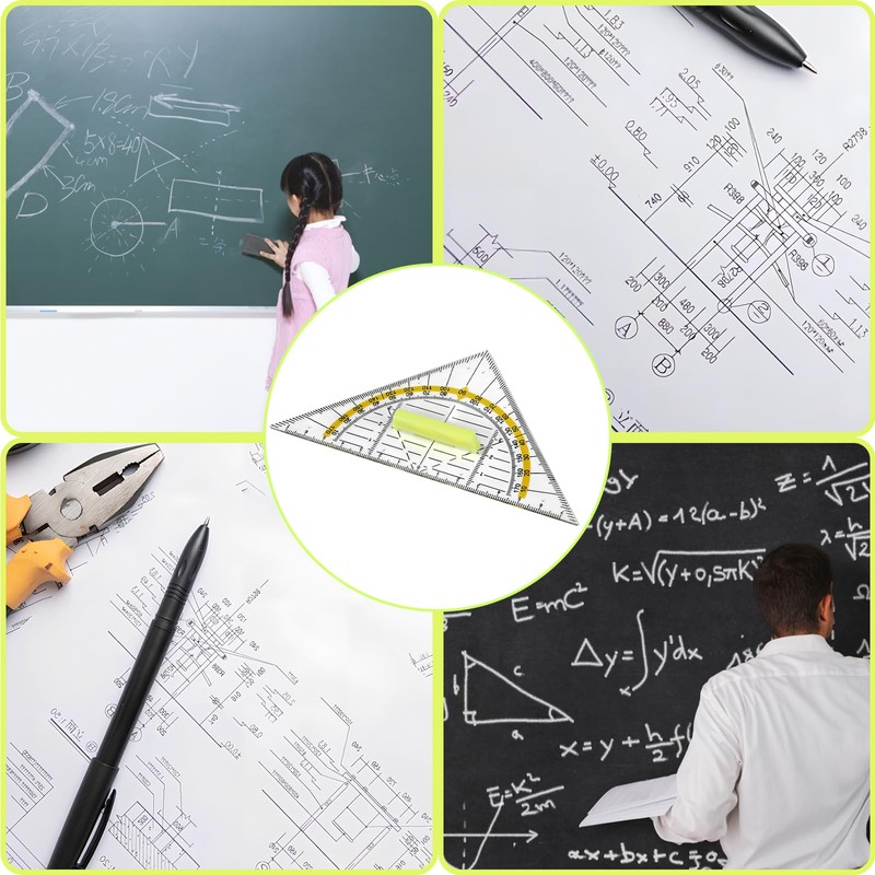 Set of 4 Drawing Triangle Protractor and Geo Triangle Set