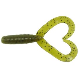 Yamamoto Double Tail Grub 5", Green Pumpkin w/ large black