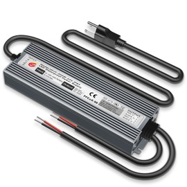 LED Driver 300W Waterproof Power Supply IP67 Transformer, Adapter Converter AC 100V-265V AC to 24V DC 12.5A Low Voltage Output with 3-Prong Plug for LED Light, Computer Project, Outdoor Use