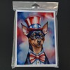 Caroline's Treasures Miniature Pinscher Patriotic American Greeting Cards Pack of