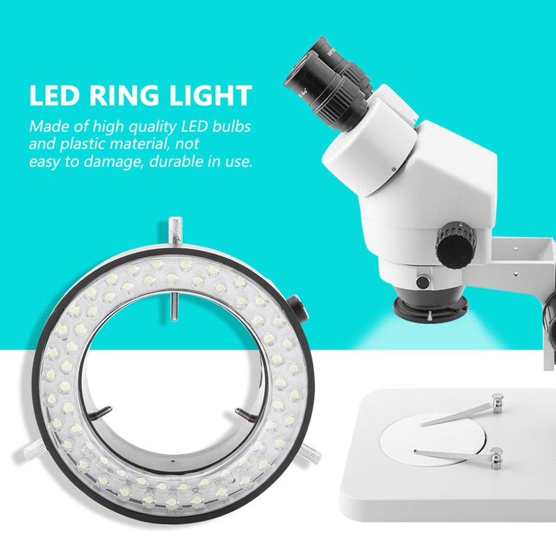 3.5W Microscope Camera 60LED Light Source Brightness Adjustable Ring Lamp