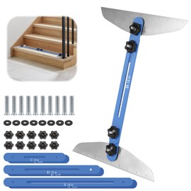 Zihvfzu Stair Tread Template Tool, 11- to 60-in. Length Stair Tread Jig for Accurately Measuring Angle and Length, Adjustable Measurement Ruler, Shelf Scribe Layout Tool for Stairs, Shelf, and Cutting