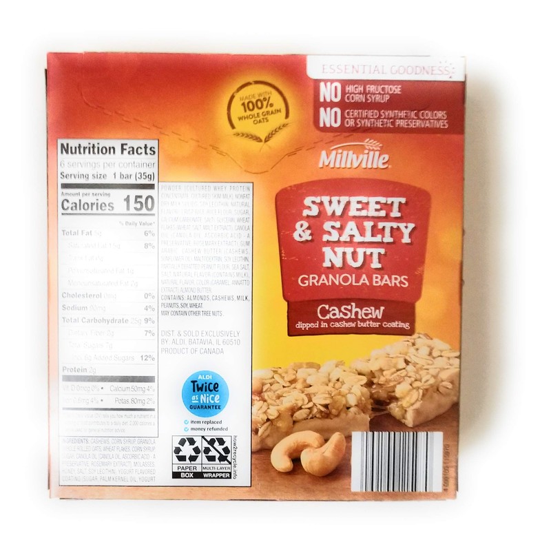 Millville Sweet & Salty Nut Granola Bars | 100% Whole