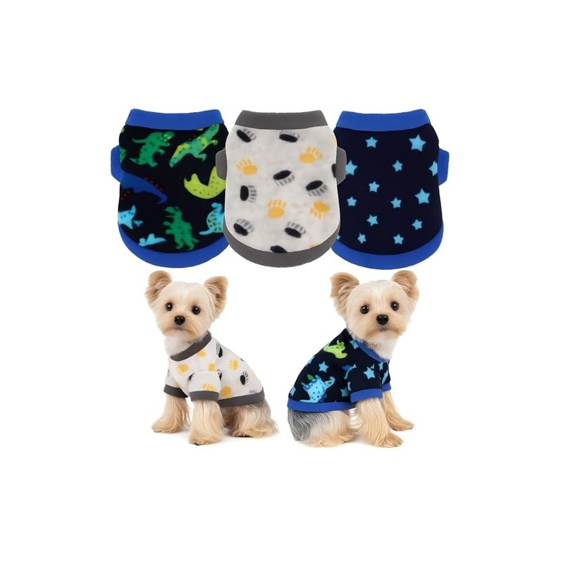 Suéter de 3 piezas para perros pequeños, suéteres suaves para