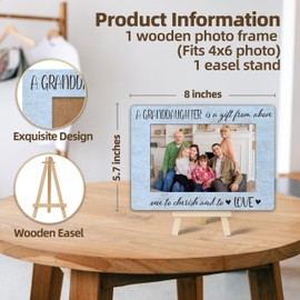 patcate Picture Frames 4x6, Granddaughter Gifts Wooden Photo Frame from Grandma Grandparents, New Grandma To Be Gifts Bedroom Desk Tabletop Shelf Decor (A11)