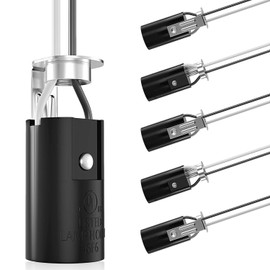 DiCUNO E12 Lamp Holder with 8 Inch Wire Lead, Candelabra Base Light Socket for E12 Incandescent LED Light Bulb, UL Listed, Keyless Phenolic, 6-Pack