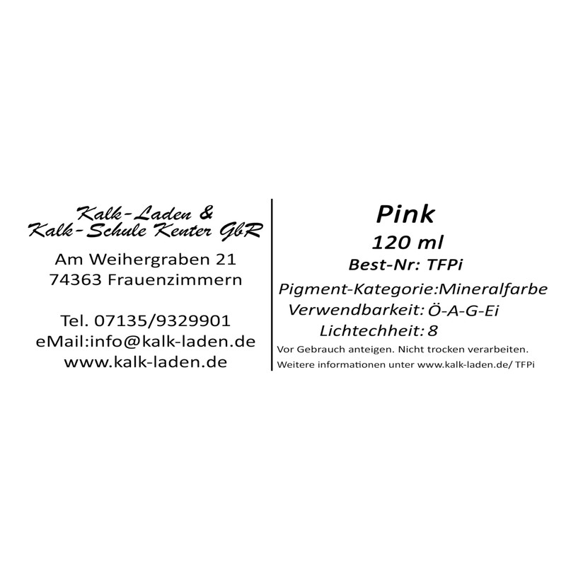 Colour Pigment Pink, 120 ml in Cup, Mineral Paint, Dry