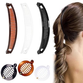 EAVUYIS 6 Stück Damen Bananen-Haarspangen, Fisch-Clips, lange Haarspangen, Bananenhaarkamm,Banana Clip Dickes Haar,Haarklammer Mädchen,Haarbananenspange,Fish Clips Ponytail Holder Clip