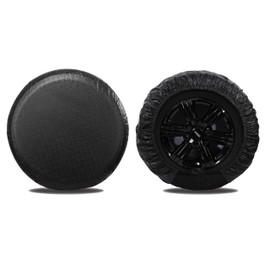 MOONET Tire Covers for RV Wheel (2 Pack Black), Oxford Waterproof UV Sun Protectors for Motorhome Boat Trailer Camper Van SUV,D81cm x H28cm for Diameter 30"-32"