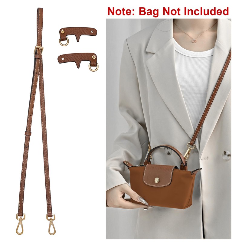 Leather Shoulder Strap for Mini Bag - Terracotta - Nude