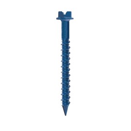 Nuvo Iron 1/4" x 2 1/4",Concrete Hex Head Anchor Slot Screw Blue Ruspert, C/W Drill Bit 100 Pc Box