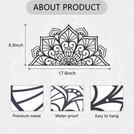 OYEFLY Metal Mandala Wall Art,Vintage Wall Decor (Black Large)