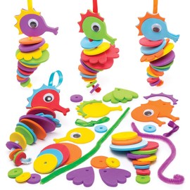 Baker Ross AW679 Make Your Own Seahorse Kit (Pack of 6) Toddler Art Supplies, Party Fillers and Activities., Assorted