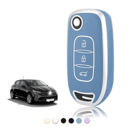 TOOMUME Key Case TPU Car Key Case Suitable for Renault Kangoo 3 Twingo 3 Megane 4 Trafic 4 Clio 5 Captur Dacia Sandero Stepway Duster, Key Cover Protection Key Case - Flip Key