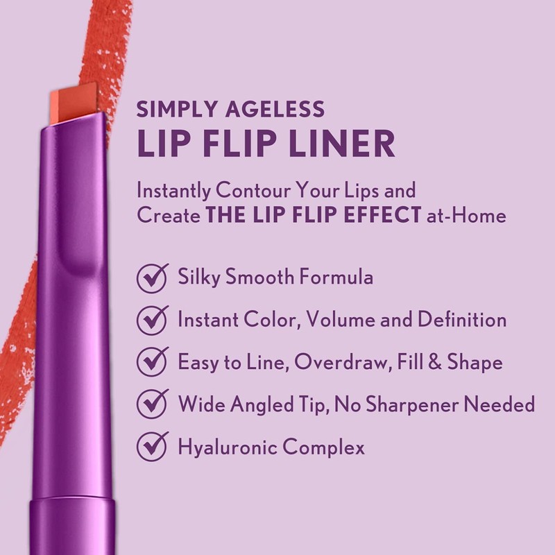 COVERGIRL Simply Ageless Lip Flip Liner, Brilliant Coral, Pack of
