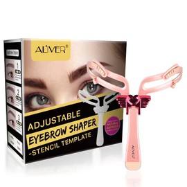 Eyebrow Stencil,Three types of eyebrows, Reusable Eyebrow Template, 3 Minutes Makeup, Suitable for Women girl Pink