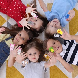 JJYHEHOT 10 Pcs Animal Finger Puppet, Finger Puppets for Babies, Cartoon Finger Puppets Set, Cute Plush Animal Finger Doll, Novelty Toys Gift for Children Birthday Kids Party Baptism Baby Shower