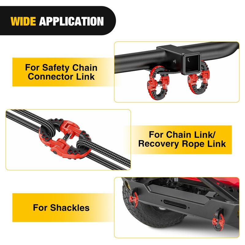 Nilight Safety Chain Connector Link, 1/2In Tow Hitch Hammerlock Coupling