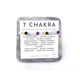 Chakra Bracelet - Real Crystal Beaded Bracelet - Seven Chakra Jewellery - Healing Yoga Bracelet - Gift for Yoga Lover (7.5 inch X Large)