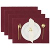 Red Place Mats Set of 4 Reversible Dinner Cloth Fine