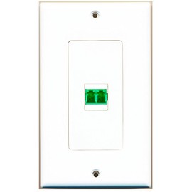 RiteAV 1 Port Fiber LC APC Duplex Wall Plate OVERSIZED Jumbo MIDI